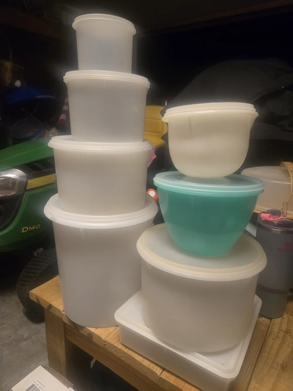 Tupperware Round Plastic Lid - Frosted White